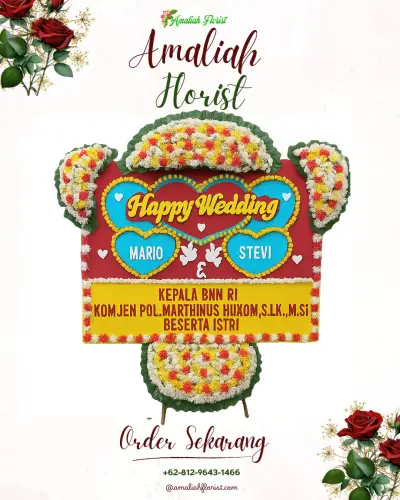 Karangan Papan Bunga Pernikahan di Wonosari
